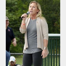 連邦下院選で当確を決めた「Qアノン」信奉者のマージョリー・グリーン氏（Ｃ）共同通信社