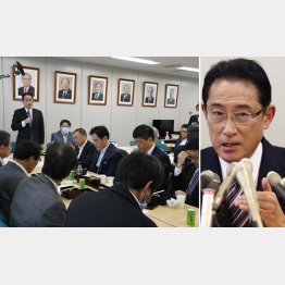 当選するかどうかは岸田派の協力次第（岸田文雄衆院議員、左は「宏池会 」の会合で）／（Ｃ）日刊ゲンダイ
