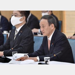 東京五輪開催に固執（政府与党連絡会議の菅首相）／（Ｃ）共同通信社