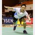 重症は免れたそうだが（12月末の全日本総合バドミントン選手権大会・男子シングルス戦でプレーする桃田賢斗）／（代表撮影）