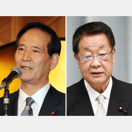 西川元農相（左）と吉川元農相（Ｃ）共同通信社