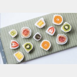 インスタ映えするフルーツ大福の断面（提供写真）