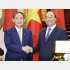 定期便再開で合意も…（菅首相とベトナムのフック首相＝代表撮影・共同）