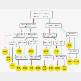 東京版おすすめ温泉チャート（永井千晴さん作）／（提供写真）