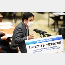 4日、衆院予算委員会で質問する立憲民主党の枝野幸男代表（Ｃ）日刊ゲンダイ