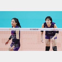 李在英（右）と李多英（Ｃ）Yonhap News Agency／共同通信イメージズ