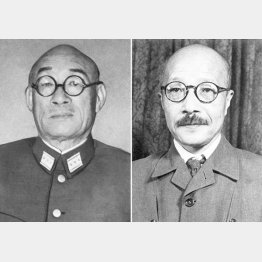 石原の前に東條（右）と杉山（左）が立ちはだかった（Ｃ）共同通信社