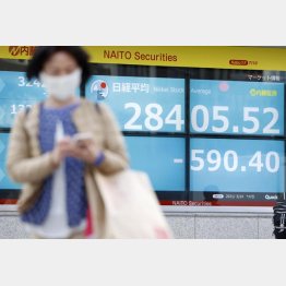 4日連続下落で全面安（Ｃ）共同通信社