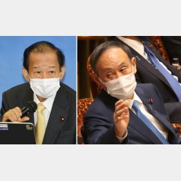「いつでもどうぞ」と挑発（自民党の二階幹事長、菅首相＝右）／（Ｃ）日刊ゲンダイ