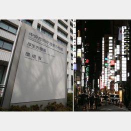 銀座（右）の居酒屋で深夜まで…（Ｃ）日刊ゲンダイ