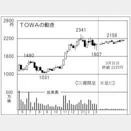 TOWAの株価チャート（Ｃ）日刊ゲンダイ
