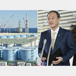 タンク増設は本当に不可能なのか（東京電力福島第1原発処理水の海洋放出を正式決定し、記者団に応じる菅首相＝13日）／（Ｃ）共同通信社