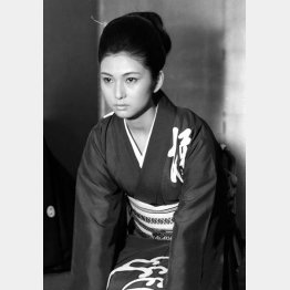 1969年8月6日、日活本社で撮影（梶芽衣子）／（Ｃ）共同通信社