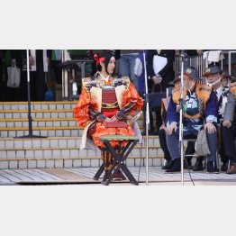 上田真田まつりで甲冑姿の早川知佐さん（提供写真）