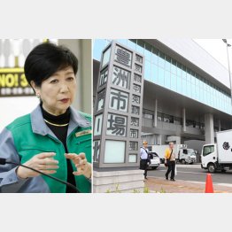 豊洲市場内の飲食店は休業支援金・給付金の対象外（小池百合子都知事＝左）／（Ｃ）日刊ゲンダイ