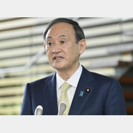 判断理由は何もないのに言っちゃったからって…（海洋放出決定会見をする菅首相）／（Ｃ）共同通信社