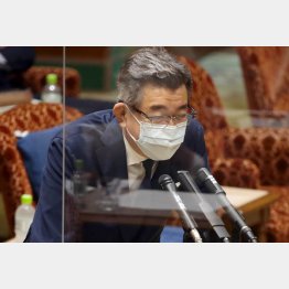 現場の声はスルー、釈明する武田良太総務相（17日、参院予算委）／（Ｃ）日刊ゲンダイ