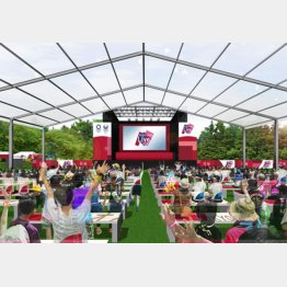 「人流抑制」と、真逆（五輪ライブサイトの完成イメージ図＝東京都HPから）