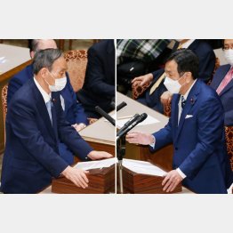 肝心の安心・安全の具体策は全く語らず（9日の党首討論、左から、菅首相と立憲民主の枝野代表）／（Ｃ）日刊ゲンダイ