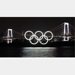 五輪モニュメント（東京都港区）／（Ｃ）日刊ゲンダイ