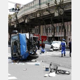 池袋暴走事故の現場（Ｃ）共同通信社