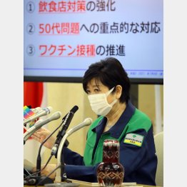 増床は急務（定例会見をする小池百合子都知事）／（Ｃ）日刊ゲンダイ