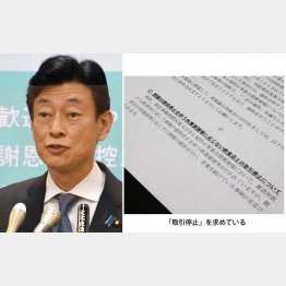 ホントに反省しているのか（西村経済再生相）／（Ｃ）日刊ゲンダイ