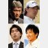 （左上から時計回りに）吉川晃司、石川遼、大沢たかお、宮崎謙介（Ｃ）日刊ゲンダイ