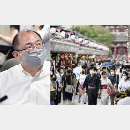 京大の西浦博教授（左）／（Ｃ）共同通信社