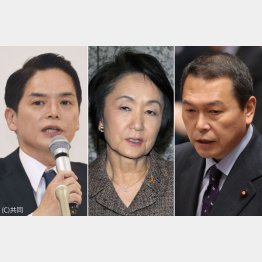 左から山中竹春氏、林文子横浜市長、小此木八郎氏（Ｃ）日刊ゲンダイ