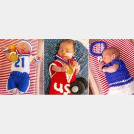 左からバスケ、重量挙げ、テニス（米カンザスシティーのセントルーク病院のインスタグラムから）