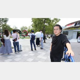 置き去りにされた感のある五輪マークのモニュメント（Ｃ）日刊ゲンダイ