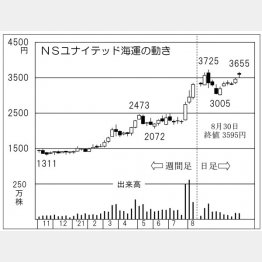 「NSユナイテッド海運」の株価チャート（Ｃ）日刊ゲンダイ