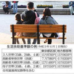 生活扶助基準額の例（写真はイメージ）／（Ｃ）日刊ゲンダイ