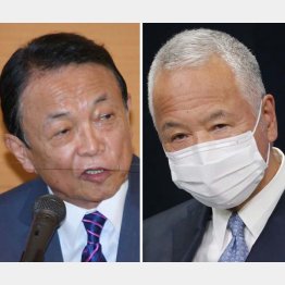 麻生副総裁（左）と甘利幹事長（Ｃ）日刊ゲンダイ