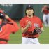 リーグ優勝決定シリーズ3戦目、沢村は九回をピシャリと締めてガッツポーズ！（Ｃ）共同通信社