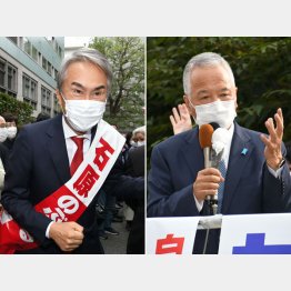 どんどん引き離される（東京8区の石原伸晃候補＝左）、幹事長も安泰ではない（神奈川13区の甘利明候補）／（Ｃ）日刊ゲンダイ