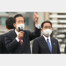 よっぽど「野合」だ（右から、岸田首相と公明党の山口那津男代表）／（Ｃ）日刊ゲンダイ
