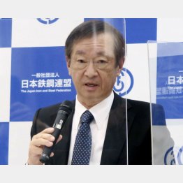 日本製鉄の橋本社長（Ｃ）共同通信社