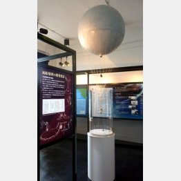 明治大学平和教育登戸研究所資料館に展示された風船爆弾の模型（Ｃ）共同通信社