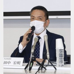 譲渡を決めた小林化工の田中宏明社長（Ｃ）共同通信社