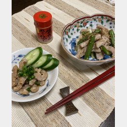 牛ミノの湯引きと炒め物（Ｃ）日刊ゲンダイ