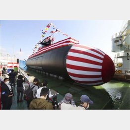 むちゃな話だ（海上自衛隊の新型潜水艦「たいげい」の進水式）／（Ｃ）共同通信社