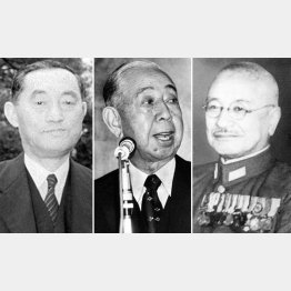 （左から）米内光政、岸信介、阿部信行（Ｃ）共同通信社