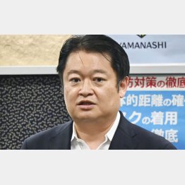 感染が拡大する前から準備をしていたという（山梨県の長崎幸太郎知事）／（Ｃ）共同通信社