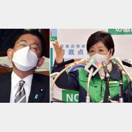「政権がひっくり返っちゃう」？（岸田首相）、「どぞ」（小池百合子都知事）／（Ｃ）日刊ゲンダイ