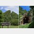 相川鶴子金銀山遺跡の「道遊の割戸（どうゆうのわりと）」、右は採掘跡（Ｃ）共同通信社