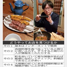 日本国内で81カ国の料理を食した小倉康久さん（アフガニスタン料理店で）（提供写真）