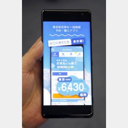 予約サイトアプリの「スカイチケット」／（Ｃ）日刊ゲンダイ