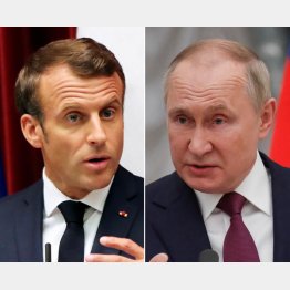 マクロン仏大統領（左）に目的を達成するまで軍事作戦を続けると明言（Ｃ）ロイター